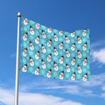 Snowman And Snowflake Pattern Print Polyester Flag