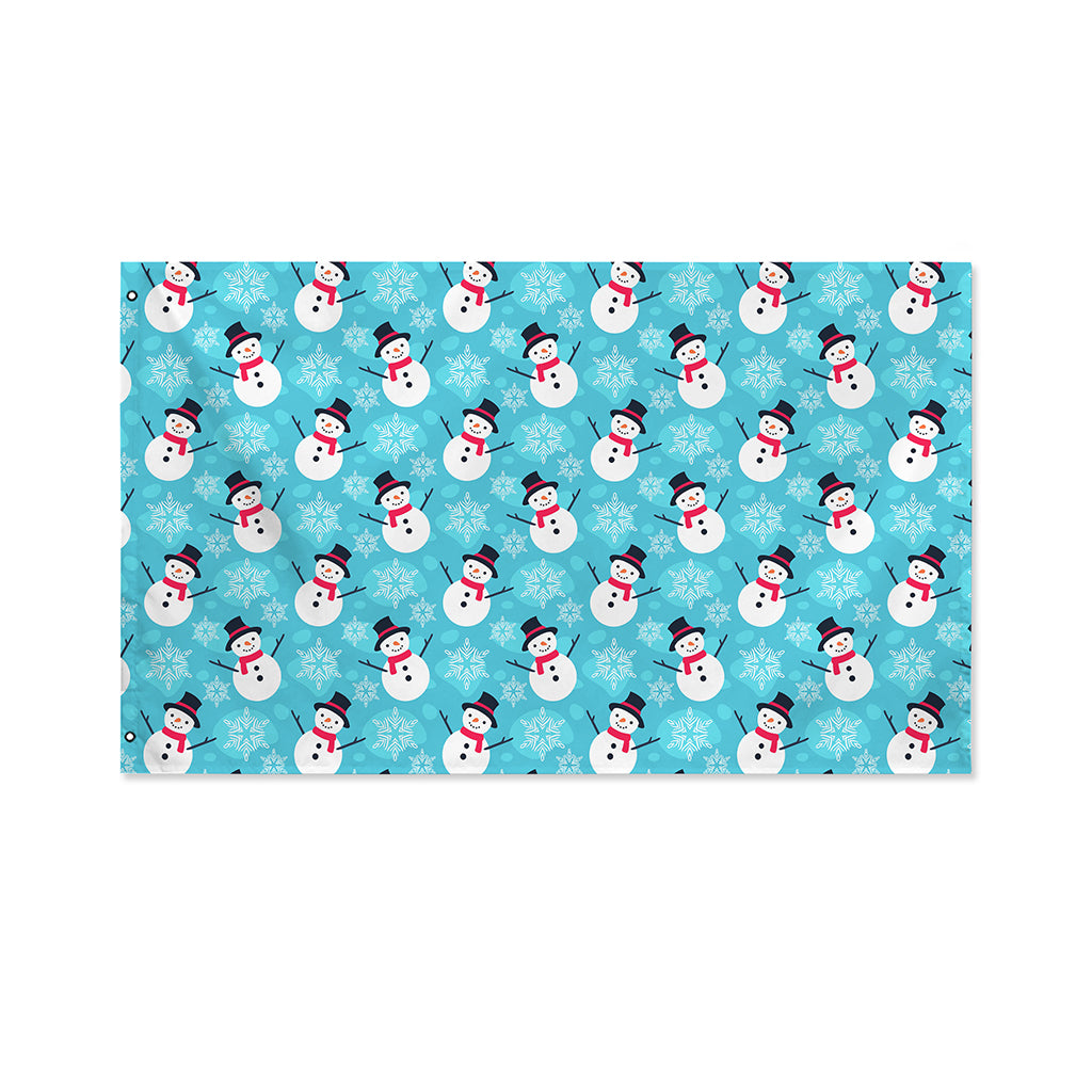 Snowman And Snowflake Pattern Print Polyester Flag