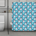 Snowman And Snowflake Pattern Print Polyester Shower Curtain