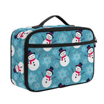 Snowman And Snowflake Pattern Print Portable Lunch Bag