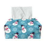 Snowman And Snowflake Pattern Print Rectangle Tissue Box Cover