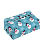 Snowman And Snowflake Pattern Print Rectangle Tissue Box Cover