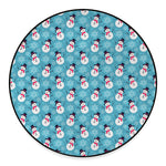 Snowman And Snowflake Pattern Print Round Floor Mat