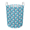 Snowman And Snowflake Pattern Print Round Laundry Basket