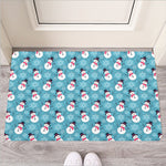 Snowman And Snowflake Pattern Print Rubber Doormat