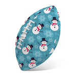 Snowman And Snowflake Pattern Print Rugby Ball