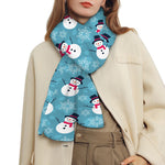 Snowman And Snowflake Pattern Print Scarf