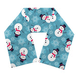 Snowman And Snowflake Pattern Print Scarf