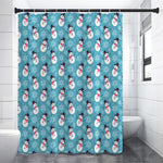 Snowman And Snowflake Pattern Print Shower Curtain