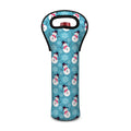 Snowman And Snowflake Pattern Print Single Neoprene Wine Tote