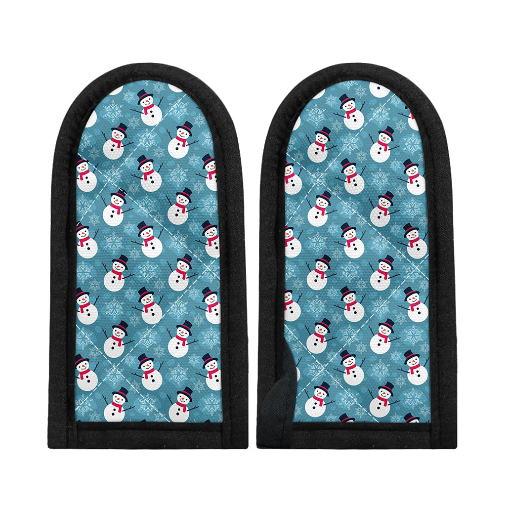 Snowman And Snowflake Pattern Print Skillet Handle Cover