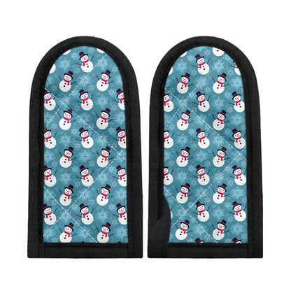 Snowman And Snowflake Pattern Print Skillet Handle Cover