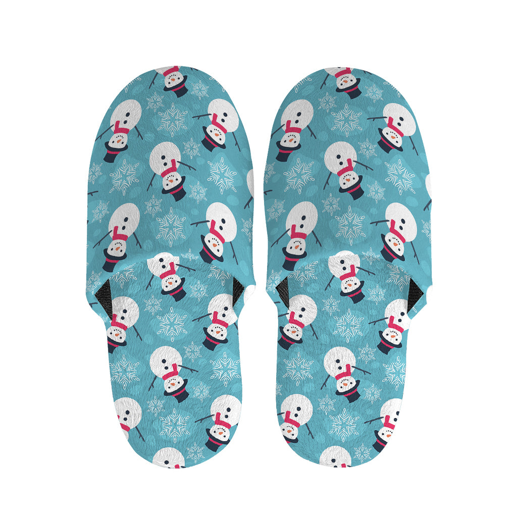 Snowman And Snowflake Pattern Print Slippers