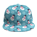 Snowman And Snowflake Pattern Print Snapback Cap