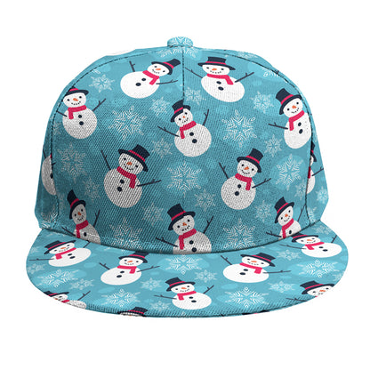 Snowman And Snowflake Pattern Print Snapback Cap