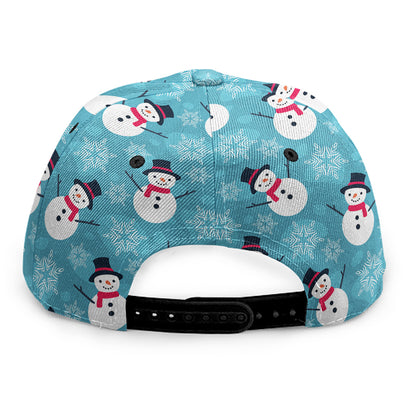Snowman And Snowflake Pattern Print Snapback Cap