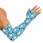 Snowman And Snowflake Pattern Print Sun Protection Arm Sleeves