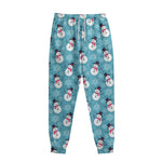 Snowman And Snowflake Pattern Print Sweatpants
