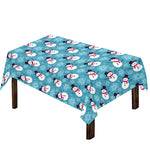 Snowman And Snowflake Pattern Print Tablecloth