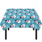 Snowman And Snowflake Pattern Print Tablecloth