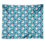 Snowman And Snowflake Pattern Print Tapestry
