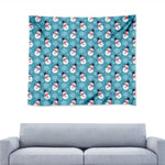 Snowman And Snowflake Pattern Print Tapestry