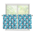 Snowman And Snowflake Pattern Print Tier Curtains