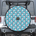 Snowman And Snowflake Pattern Print Tire Cover With Camera Hole