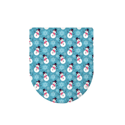 Snowman And Snowflake Pattern Print Toilet Lid Cover
