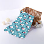 Snowman And Snowflake Pattern Print Towel
