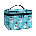 Snowman And Snowflake Pattern Print Travel Makeup Bag