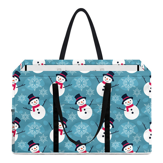 Snowman And Snowflake Pattern Print Utility Tote Bag