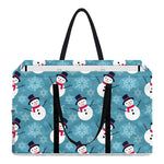 Snowman And Snowflake Pattern Print Utility Tote Bag