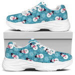 Snowman And Snowflake Pattern Print White Chunky Shoes