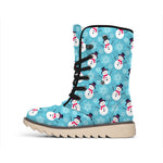 Snowman And Snowflake Pattern Print Winter Boots