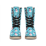 Snowman And Snowflake Pattern Print Winter Boots