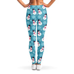 Snowman And Snowflake Pattern Print Women's Leggings