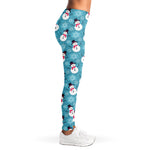 Snowman And Snowflake Pattern Print Women's Leggings