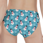 Snowman And Snowflake Pattern Print Women's Panties