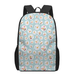 Snowman Emoji Pattern Print 17 Inch Backpack