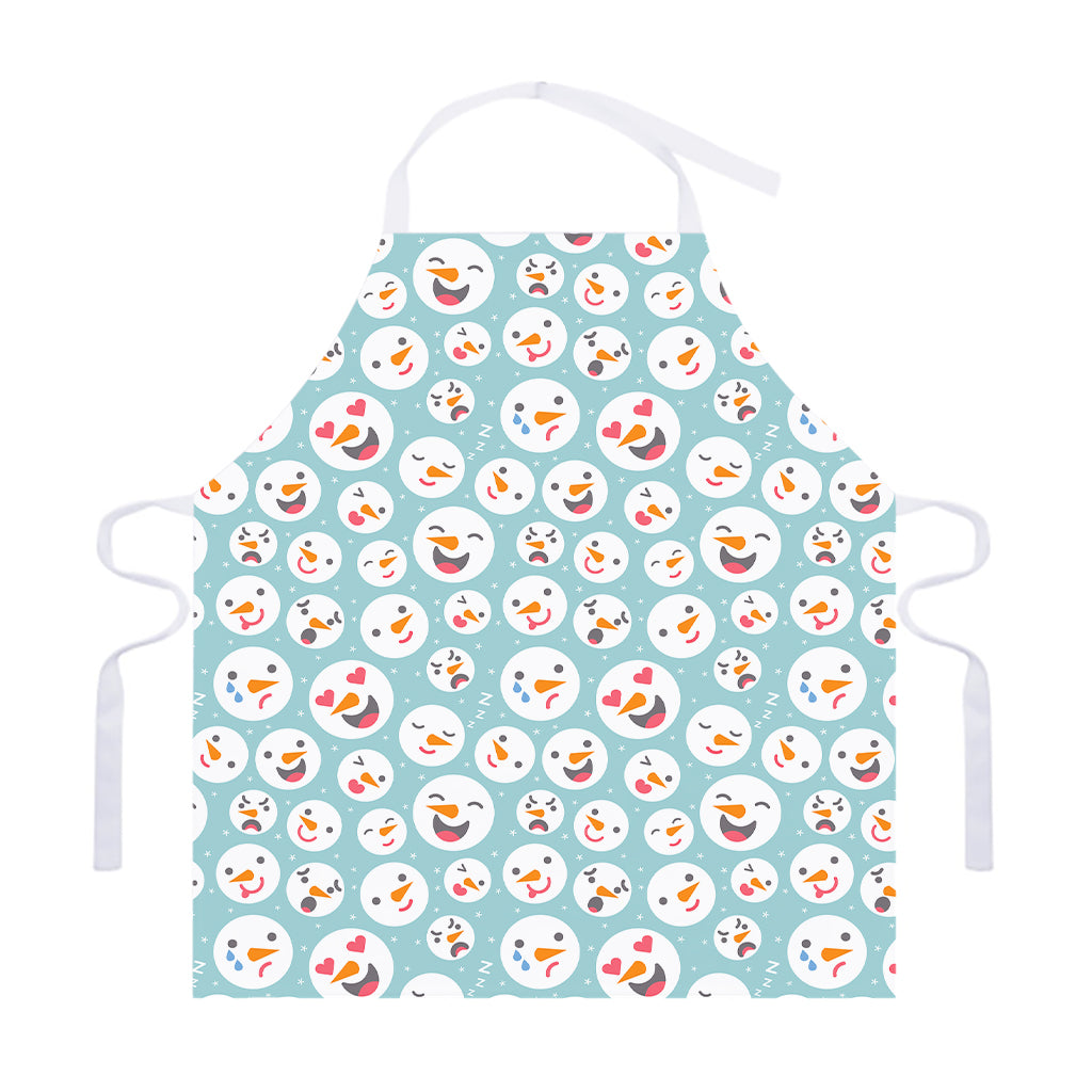 Snowman Emoji Pattern Print Adjustable Apron