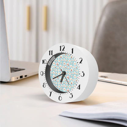 Snowman Emoji Pattern Print Alarm Clock