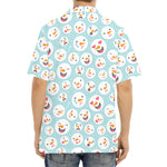 Snowman Emoji Pattern Print Aloha Shirt