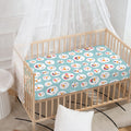 Snowman Emoji Pattern Print Baby Crib Sheet