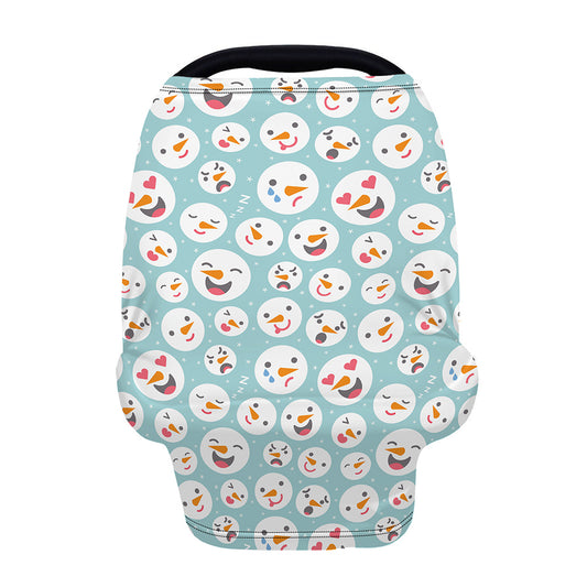 Snowman Emoji Pattern Print Baby Seat Cover