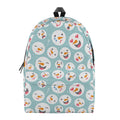 Snowman Emoji Pattern Print School Backpack