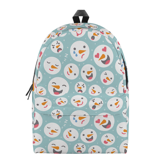 Snowman Emoji Pattern Print Backpack