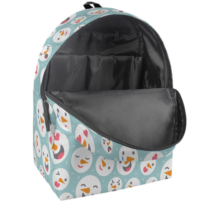 Snowman Emoji Pattern Print Backpack