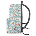 Snowman Emoji Pattern Print Backpack