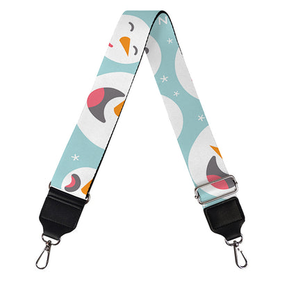 Snowman Emoji Pattern Print Bag Strap
